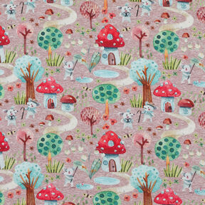 Alpine Fleece Mice on the move Digital Print – dusky pink, 