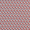 Chiffon retro pattern – white/dark red,  thumbnail number 1