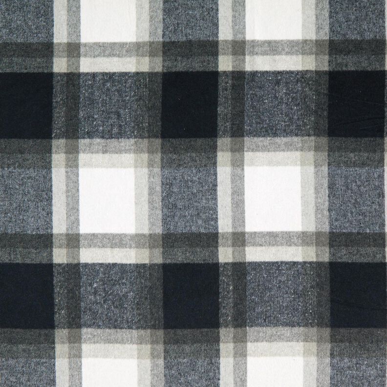 Coat Fabric Large Checks – midnight blue/light grey,  image number 1