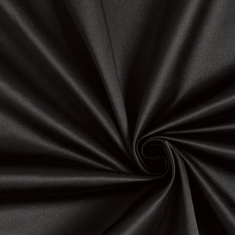 Plain satin cotton blend – black,  image number 1