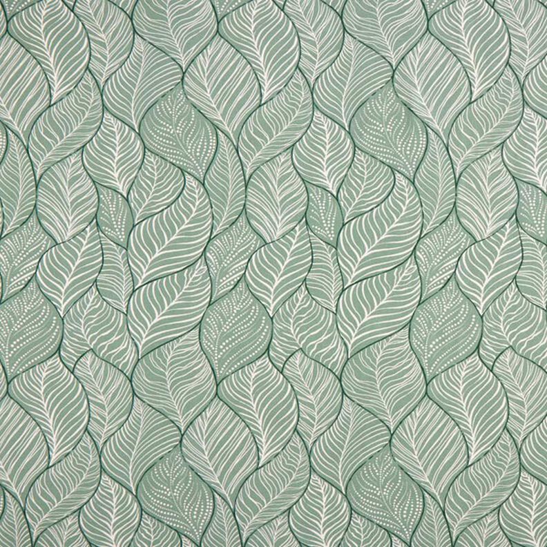 Decorative half Panama fabric simple leaves – reed,  image number 1