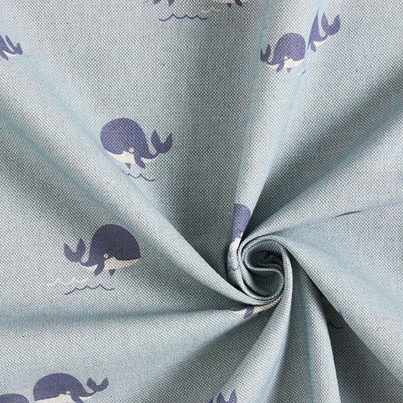 Decor Fabric Half Panama jolly whales – blue,  image number 3