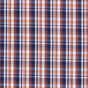 Classic checks shirt fabric – navy blue/copper, 