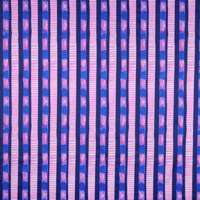 Striped cotton satin | Nerida Hansen – navy blue/pink, 