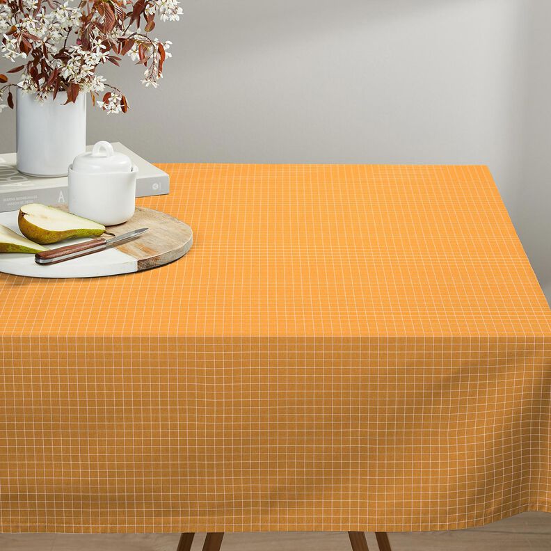 Cotton Cretonne Grid check – curry yellow,  image number 6