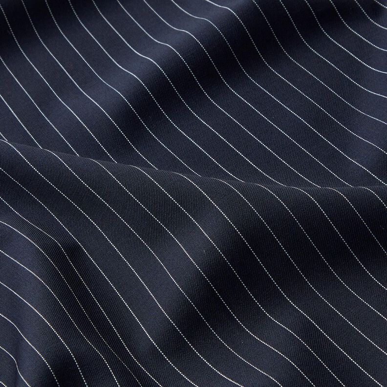 Woollen cloth pinstripe – midnight blue/white,  image number 2