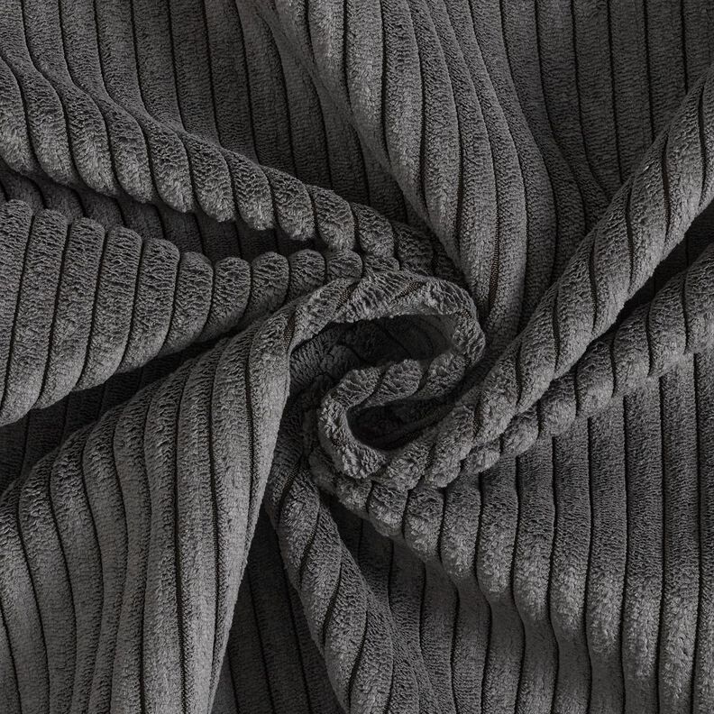 Upholstery Fabric soft corduroy – anthracite,  image number 1