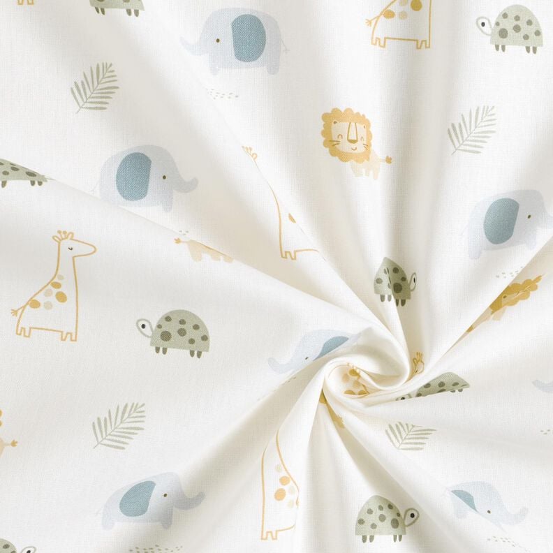 Cotton Poplin Baby Jungle Animals – ivory,  image number 3