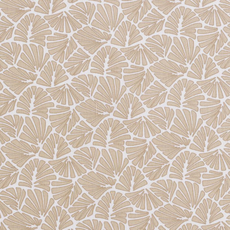 Coated Cotton abstract mini leaves – beige/white,  image number 1