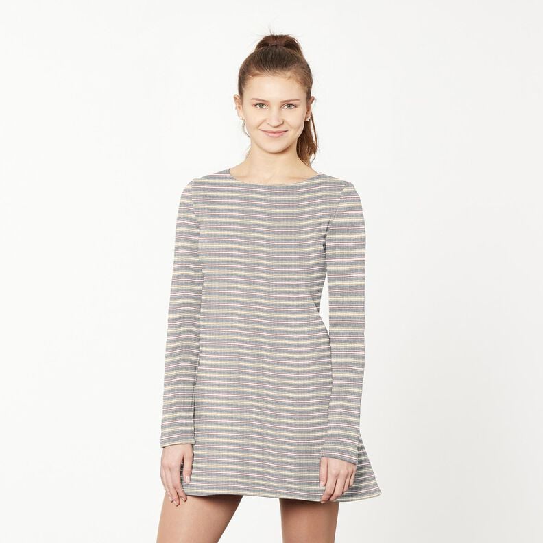 glitter stripes ribbed jersey – grey,  image number 5