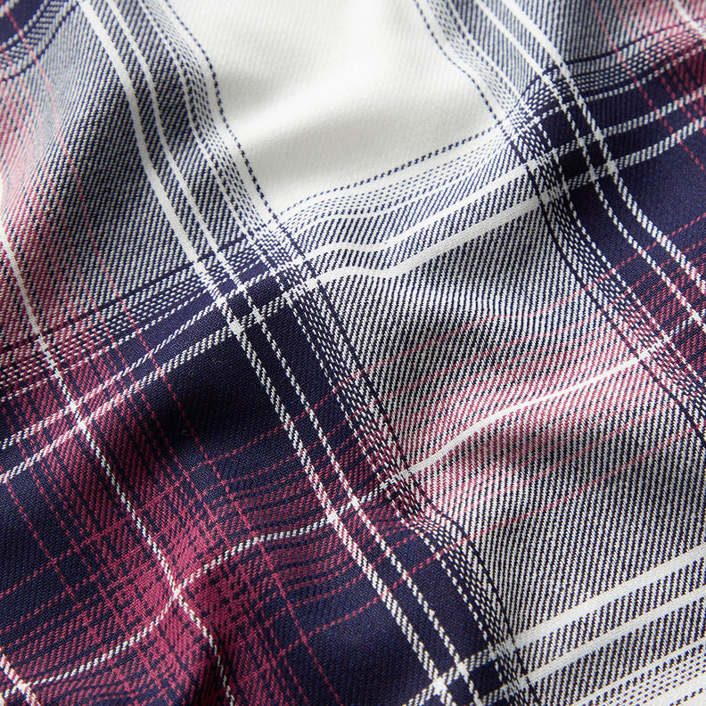 Shirt fabric cotton tartan – dark red/navy blue,  image number 2