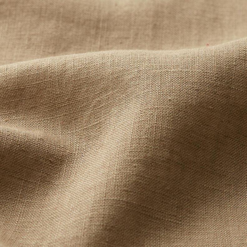 Lightweight linen blend pre-washed – dark beige,  image number 3