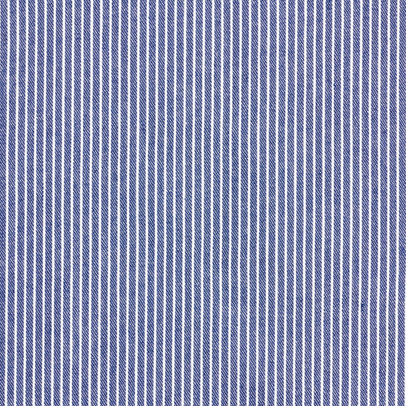 Blouse Fabric Cotton Blend Stripes – navy blue/white,  image number 1