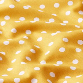 Cotton Poplin Large Dots – mustard/white, 
