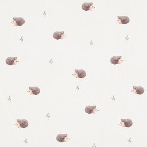 GOTS French Terry little hedgehogs Digital Print – ivory, 