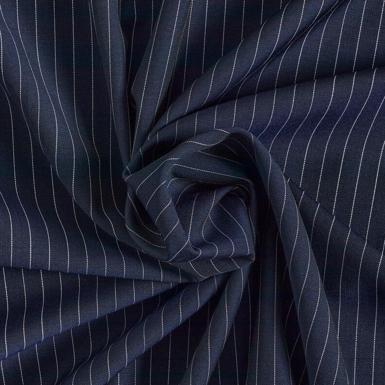 Woollen cloth pinstripe – midnight blue/white,  image number 1