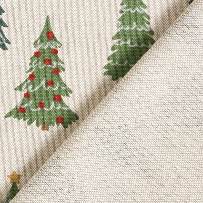 Decor Fabric Half Panama discreet fir trees – natural/green,  image number 4