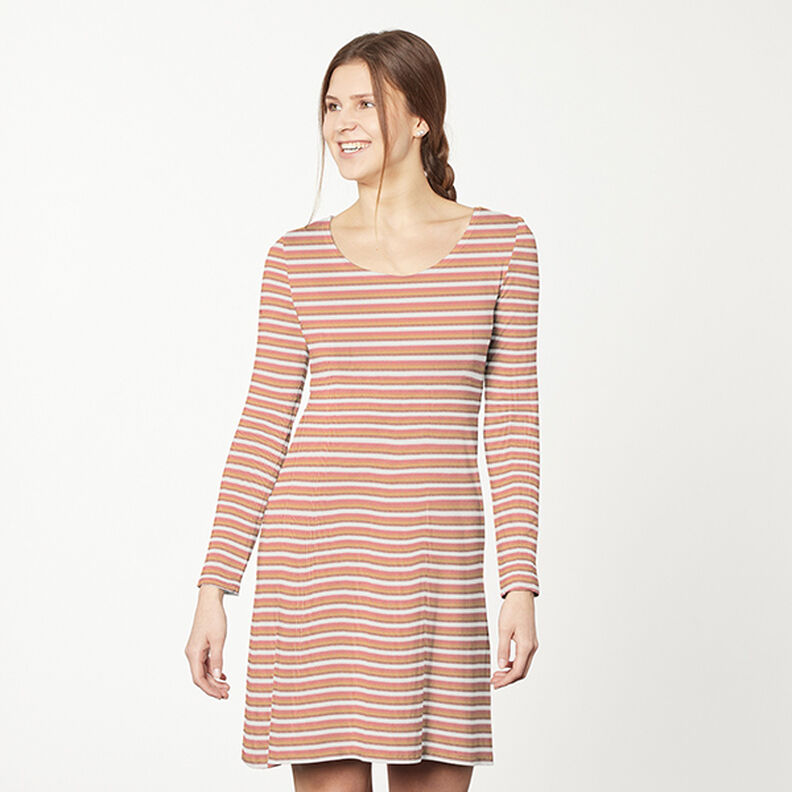 Horizontal Stripes Ribbed Jersey – white,  image number 5