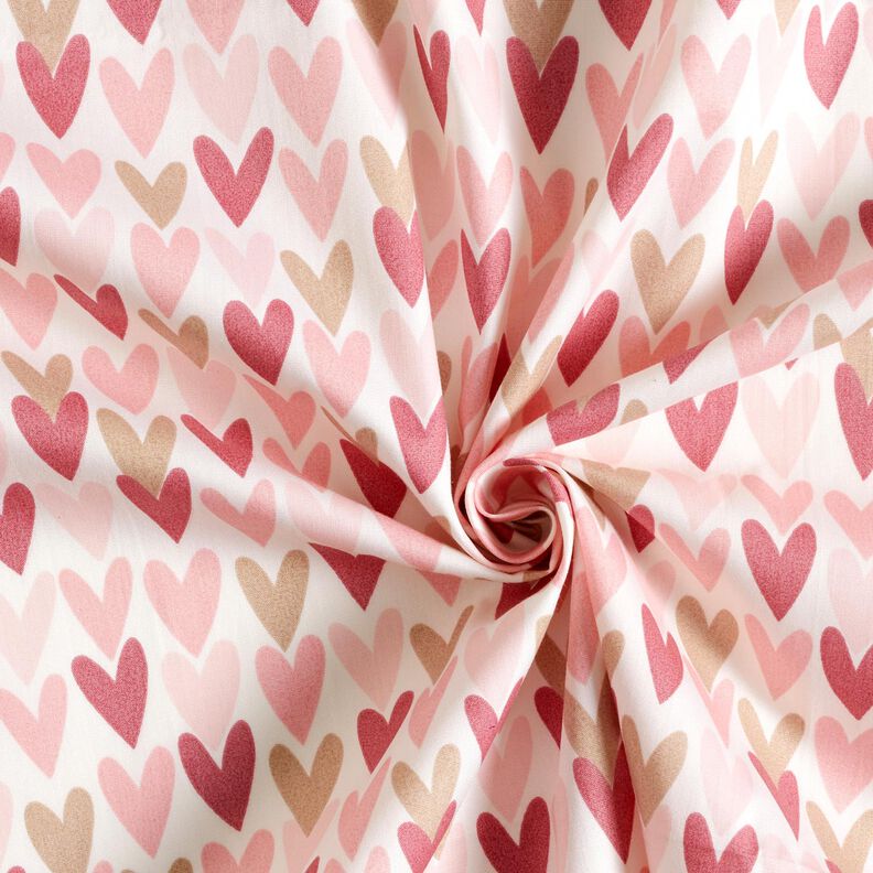 Cotton Poplin hearts – ivory,  image number 3