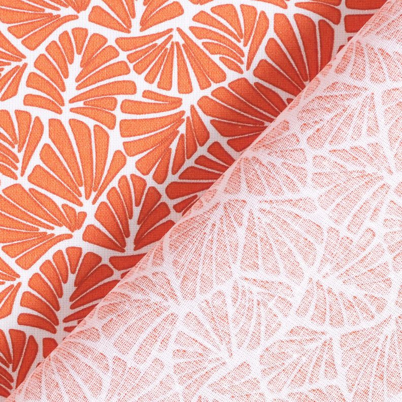 Coated Cotton abstract mini leaves – orange/white,  image number 5