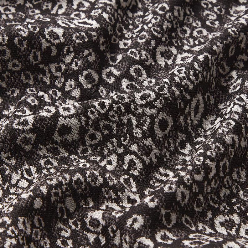 Jacquard knit abstract leopard print – black/misty grey,  image number 2