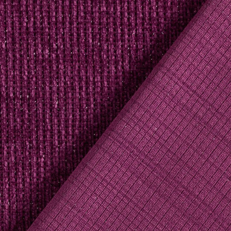 Glitter chenille – aubergine/metallic silver,  image number 4