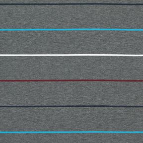 Cotton Jersey colourful stripes – slate grey, 