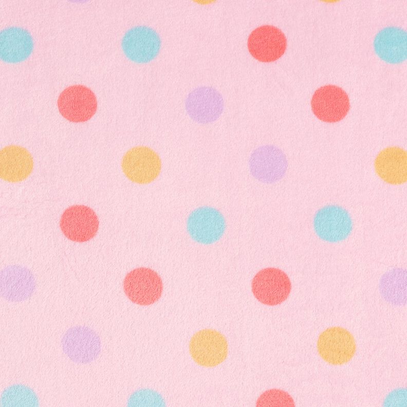 Cosy Fleece colourful dots – light pink,  image number 1