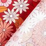 Cotton Cretonne large retro flowers – dark red/pink,  thumbnail number 4