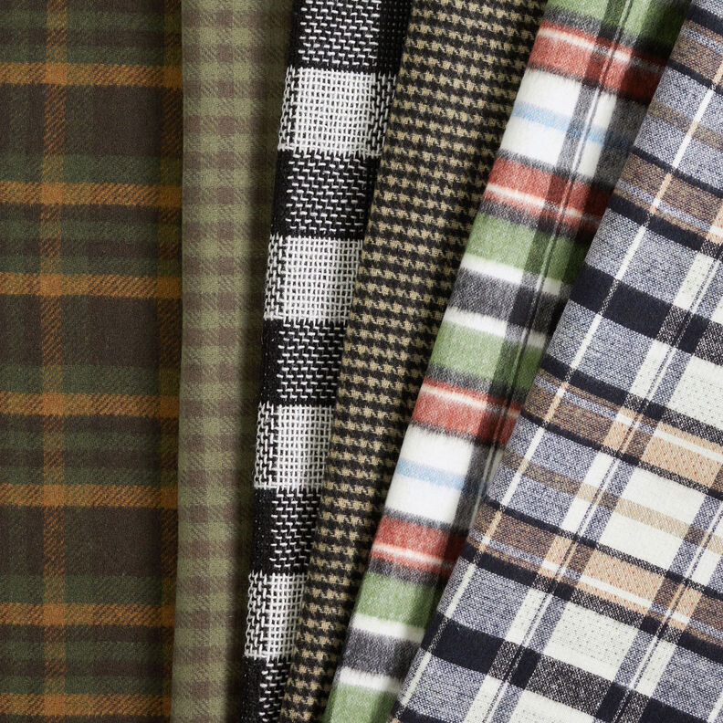 Coat fabric double-face tartan – terracotta/fir green,  image number 7