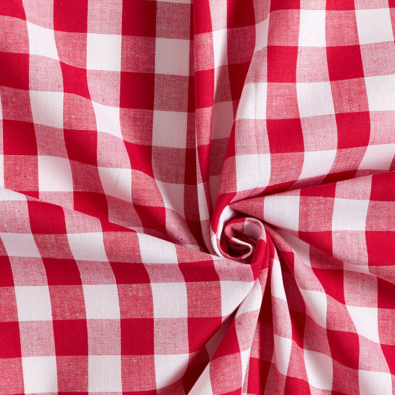 Cotton Vichy check 1,7 cm – red/white,  image number 3