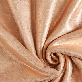 Coat Fabric with fur backing and gold shimmer – cashew/metallic rose gold, 