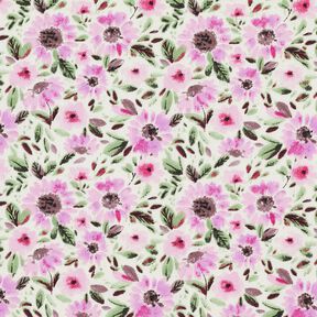 Sea of flowers cotton poplin – pastel violet/white, 