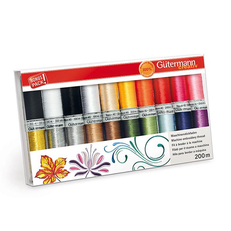 Machine embroidery thread set | BONUS PACK! | Gütermann creativ,  image number 1