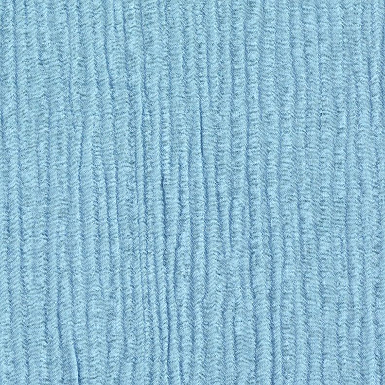 Triple-Layer Cotton Muslin Plain – light blue,  image number 3