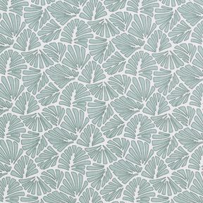 Coated Cotton abstract mini leaves – pale mint/white, 