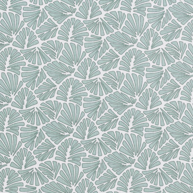 Coated Cotton abstract mini leaves – pale mint/white,  image number 1