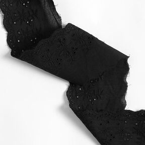 Garden Flowers Scalloped Lace [90mm] - black, 