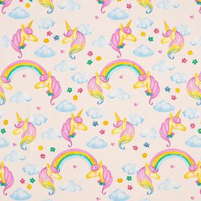 Decor Fabric Half Panama Unicorns – light pink, 