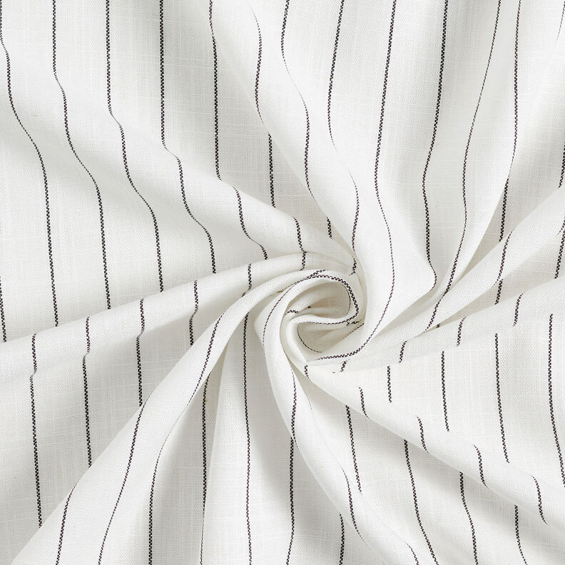 Viscose Linen Blend wide pinstripes – offwhite/black,  image number 3