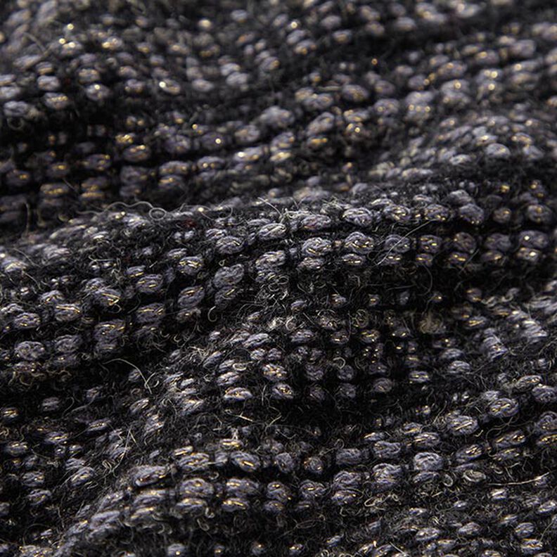 Mottled Lurex Pure New Wool Blend Coating Fabric – anthracite,  image number 2