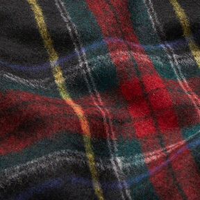tartan new wool blend coat fabric – black/red, 