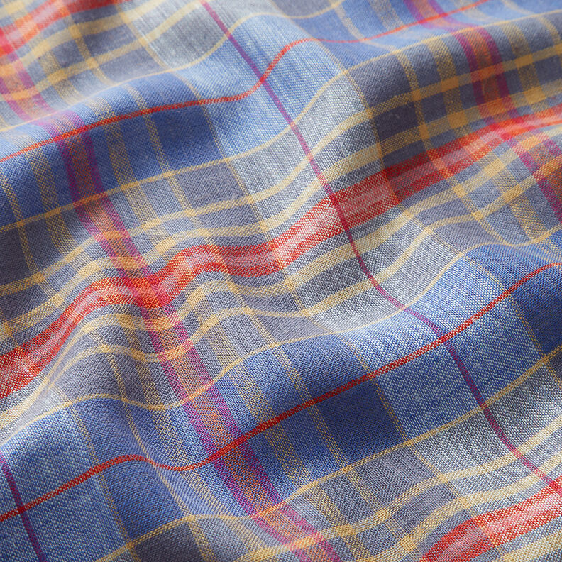 Checked linen viscose blend – denim blue,  image number 2