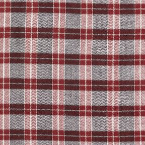 Flannel Check and Herringbone – burgundy/dark grey, 