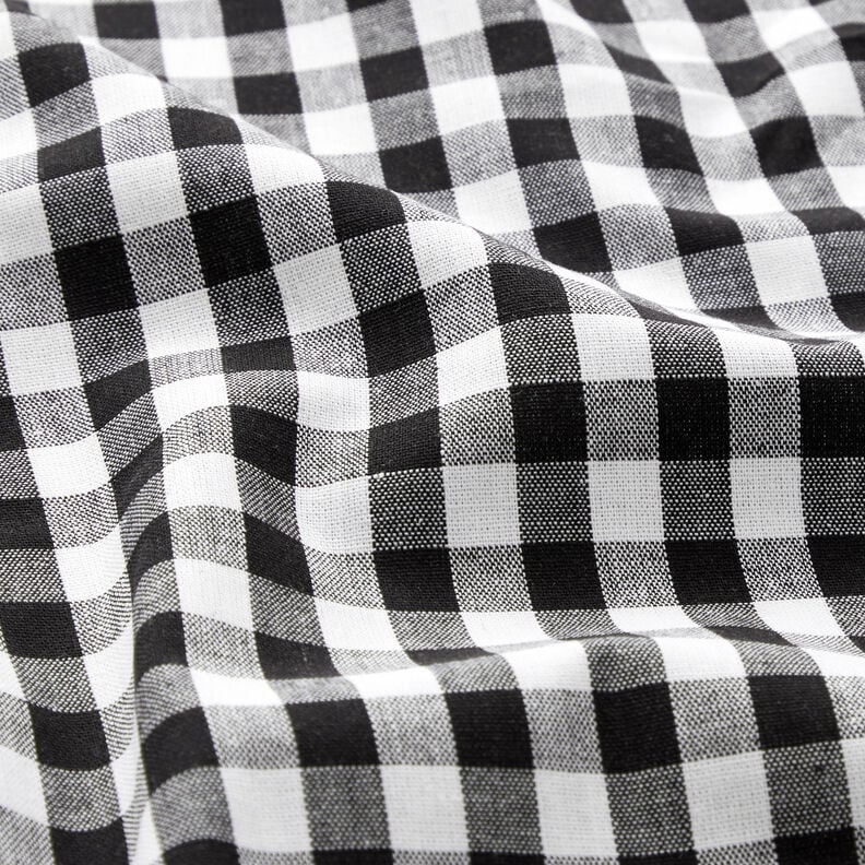 Cotton Vichy check 1 cm – black/white,  image number 2