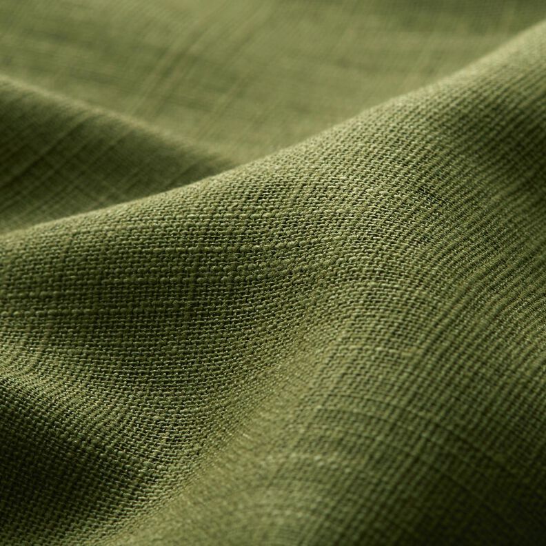 Linen fabric Ramie mix medium – dark olive,  image number 2