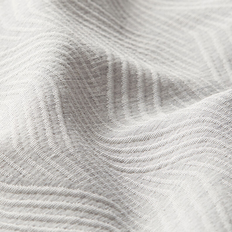 Decorative jacquard fabric, wavy lines – light grey,  image number 2