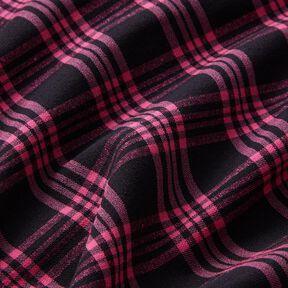 Stretch trouser fabric tartan – black/intense pink, 