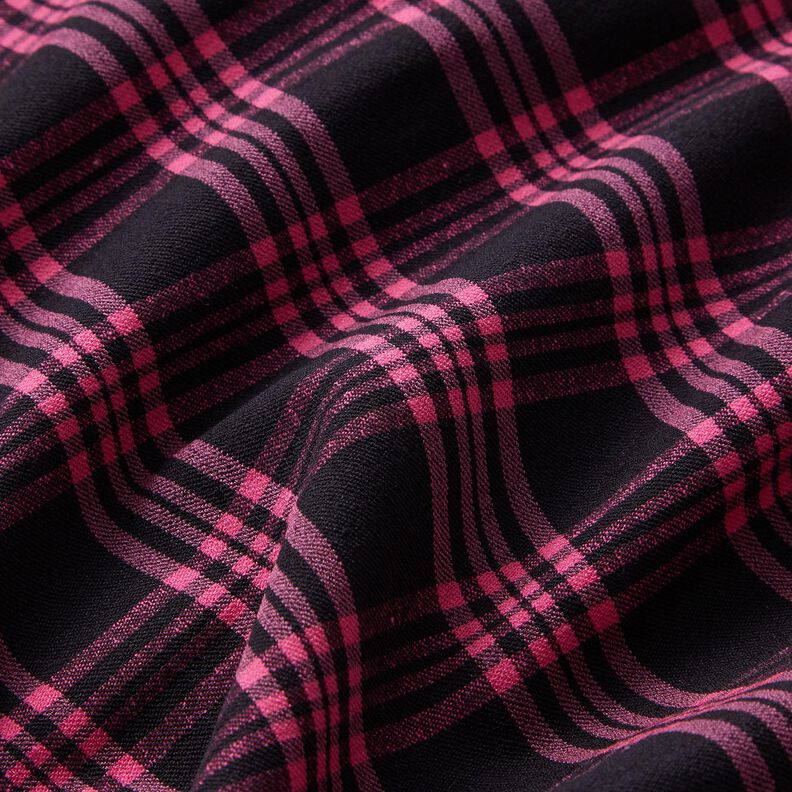 Stretch trouser fabric tartan – black/intense pink,  image number 2