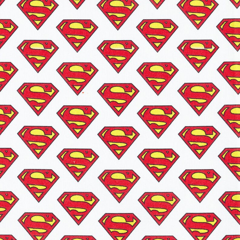 Cotton Poplin Superman logo Licensed Fabric | DC Comics – white,  image number 1